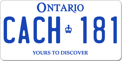 ON license plate CACH181