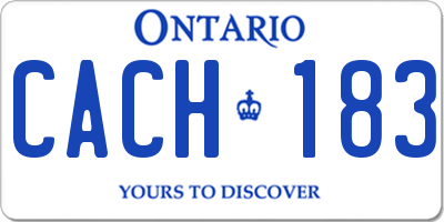 ON license plate CACH183