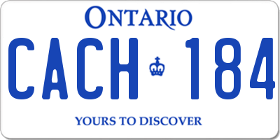 ON license plate CACH184