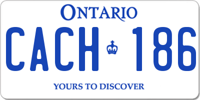 ON license plate CACH186