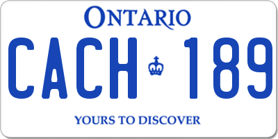 ON license plate CACH189