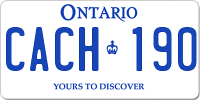 ON license plate CACH190