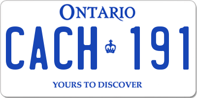 ON license plate CACH191