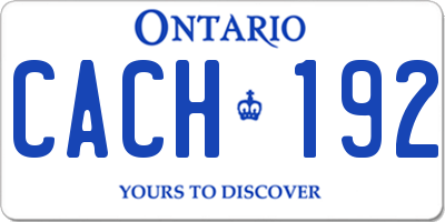 ON license plate CACH192