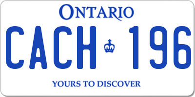 ON license plate CACH196