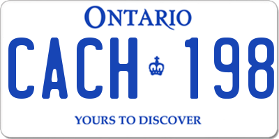 ON license plate CACH198