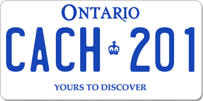 ON license plate CACH201