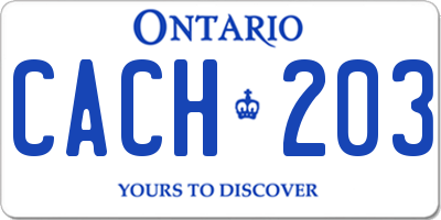 ON license plate CACH203