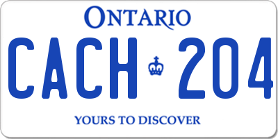 ON license plate CACH204