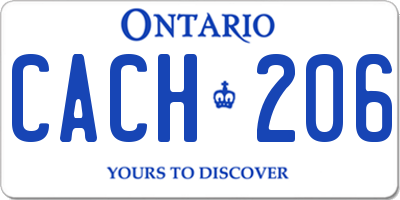 ON license plate CACH206