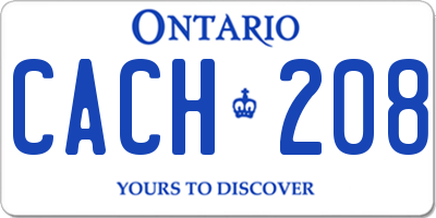 ON license plate CACH208