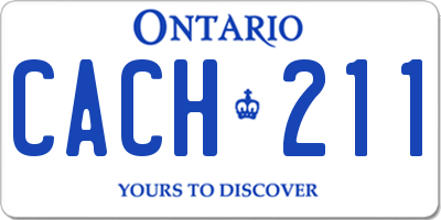 ON license plate CACH211