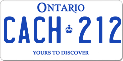 ON license plate CACH212