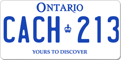 ON license plate CACH213