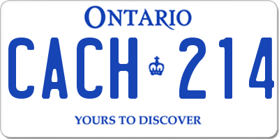 ON license plate CACH214