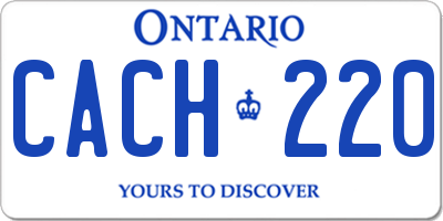 ON license plate CACH220