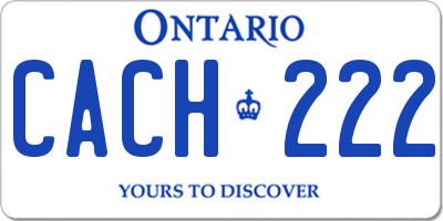 ON license plate CACH222