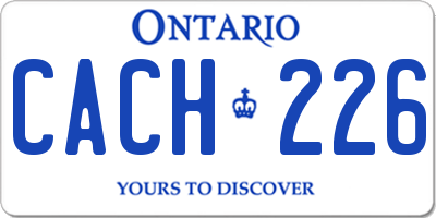 ON license plate CACH226