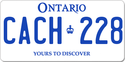 ON license plate CACH228