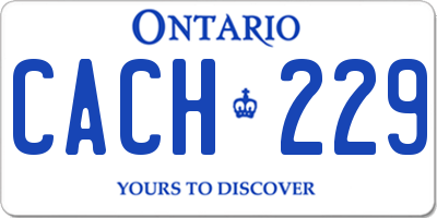 ON license plate CACH229