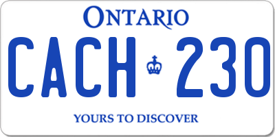 ON license plate CACH230