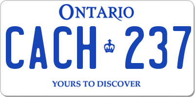 ON license plate CACH237