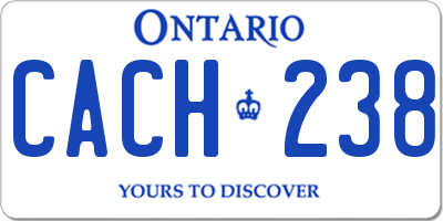 ON license plate CACH238