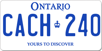 ON license plate CACH240