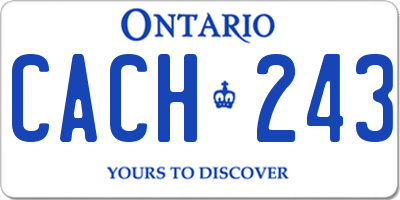 ON license plate CACH243