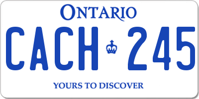 ON license plate CACH245