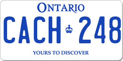 ON license plate CACH248