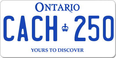 ON license plate CACH250