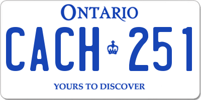 ON license plate CACH251