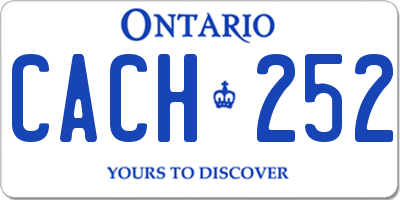 ON license plate CACH252