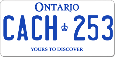 ON license plate CACH253