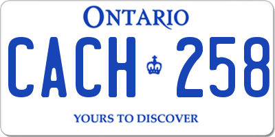 ON license plate CACH258