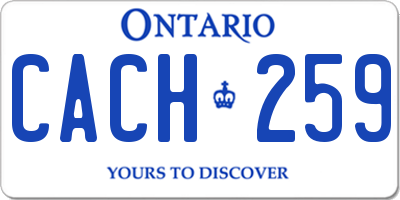 ON license plate CACH259