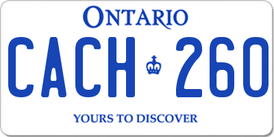 ON license plate CACH260