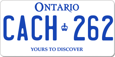 ON license plate CACH262