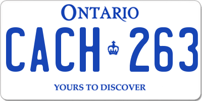 ON license plate CACH263