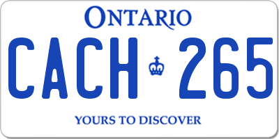 ON license plate CACH265