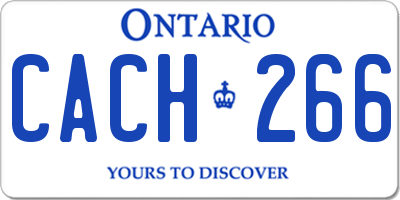 ON license plate CACH266