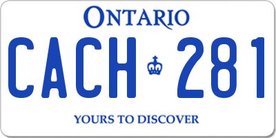 ON license plate CACH281