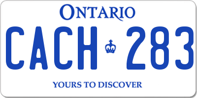 ON license plate CACH283