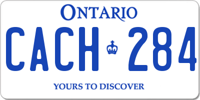 ON license plate CACH284