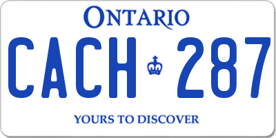 ON license plate CACH287