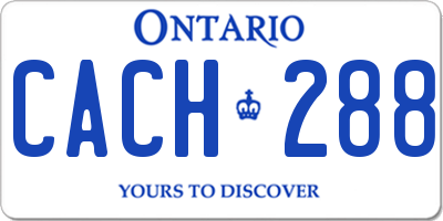 ON license plate CACH288