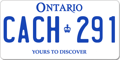 ON license plate CACH291