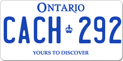 ON license plate CACH292