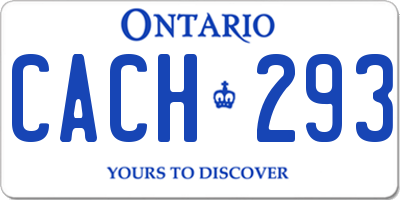 ON license plate CACH293